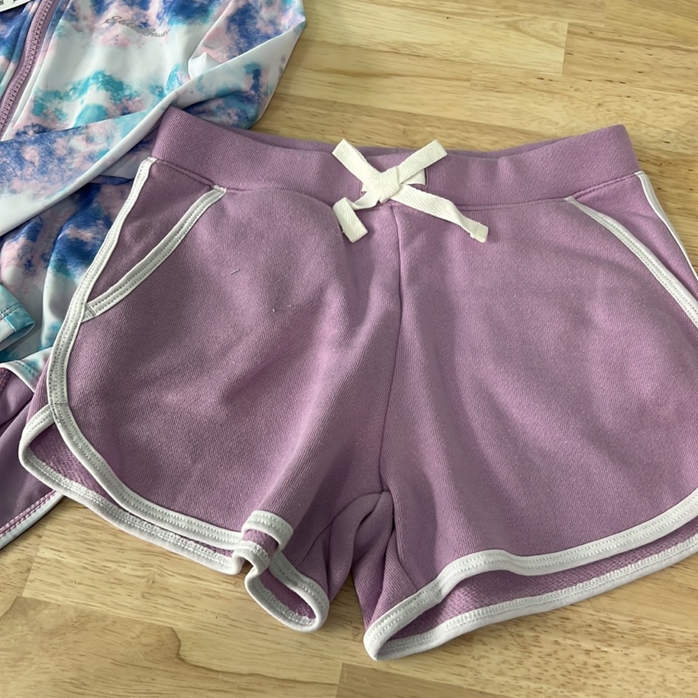 Girls Eddie Bauer Long sleeve swimsuit set w/shorts 7/8 - Picture 3 of 4